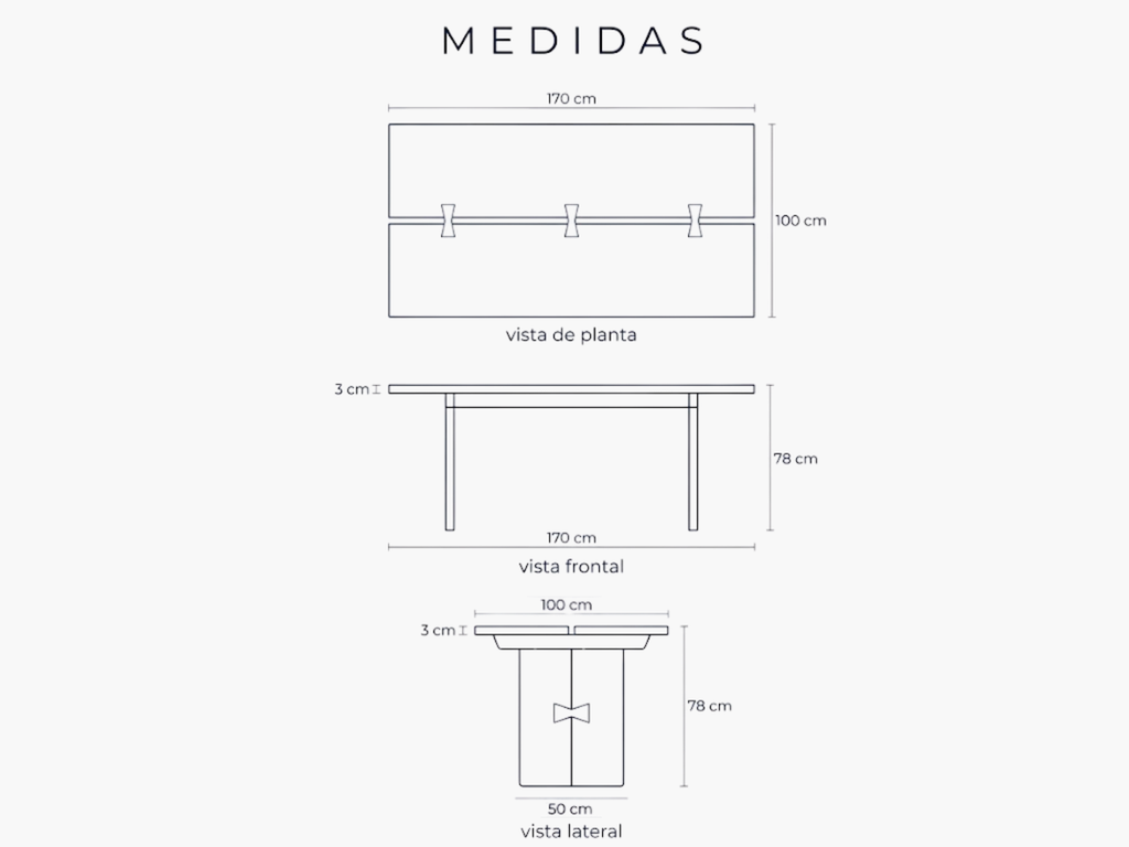 Comedor de Moños en Madera Maciza Flormorado - 6 Puestos